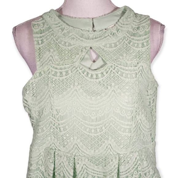 KNITWORKS MINT LACE OVERLAY DRESS SZ.10 GIRLS EUC - Picture 2 of 7